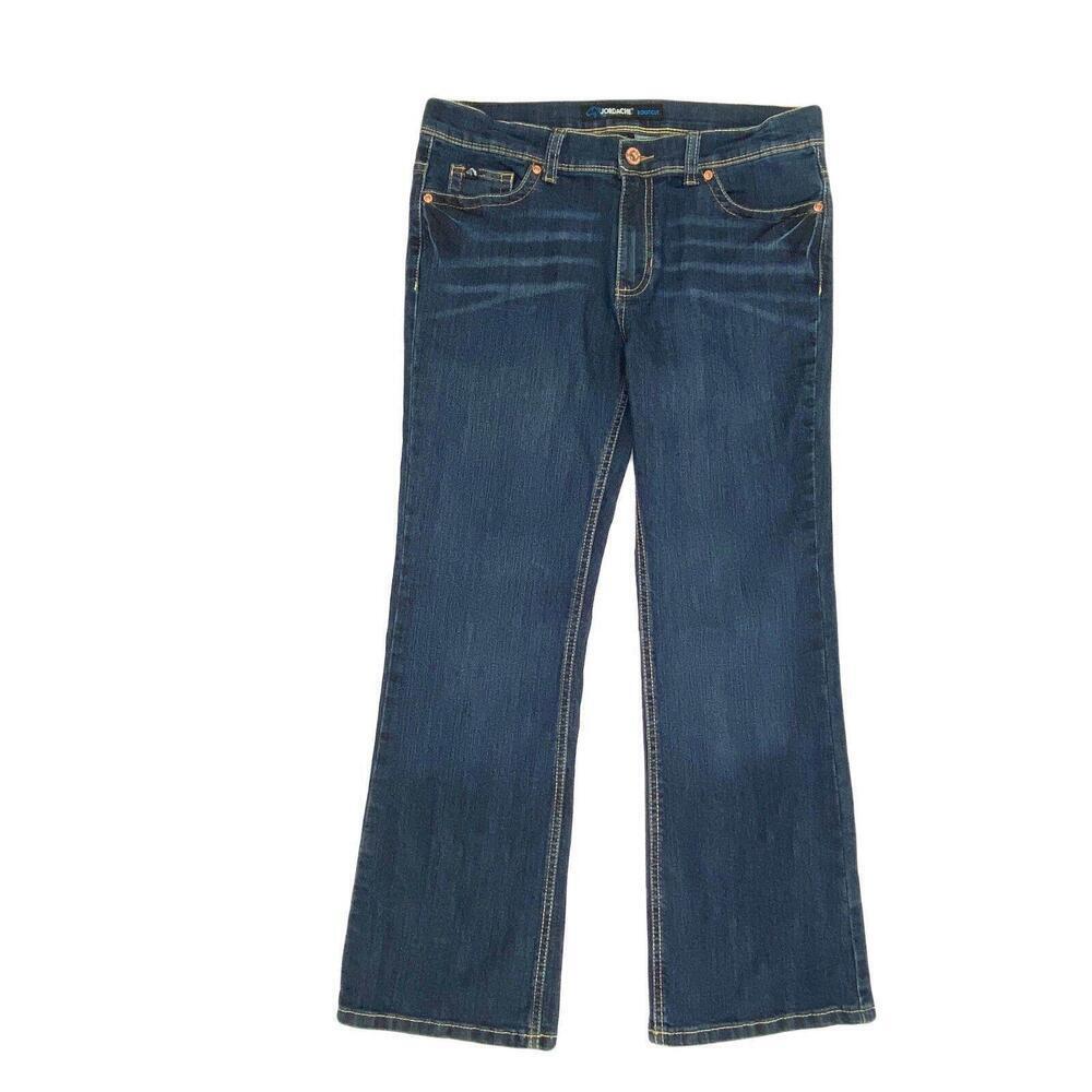 Jordache Bootcut‎ Girls Size 14.5 Plus Dark Wash Blue Denim Jeans
